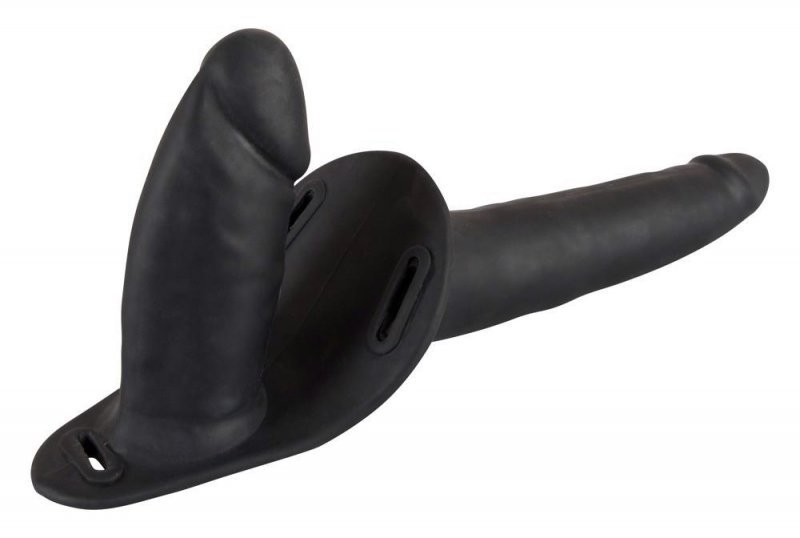 Podwójny strap-on dildo na pasku dla lesbijek mega orgazm