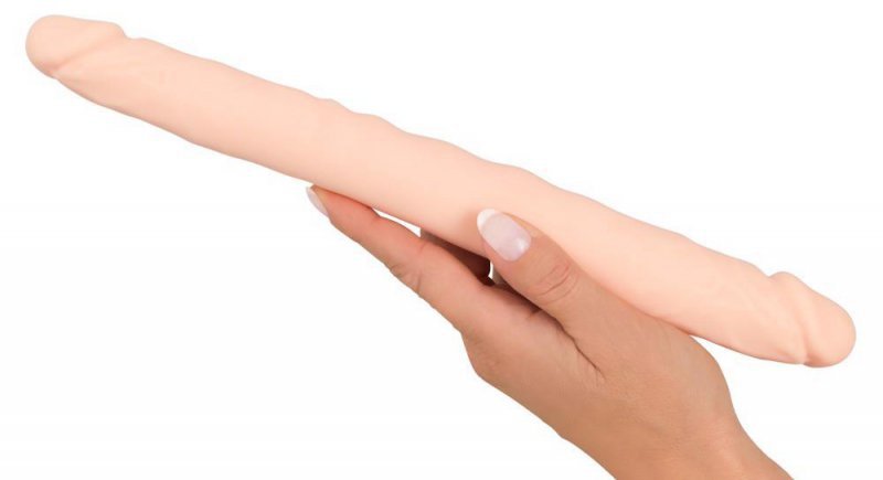 Realistyczne dildo cieliste podwójne giętkie 30 cm