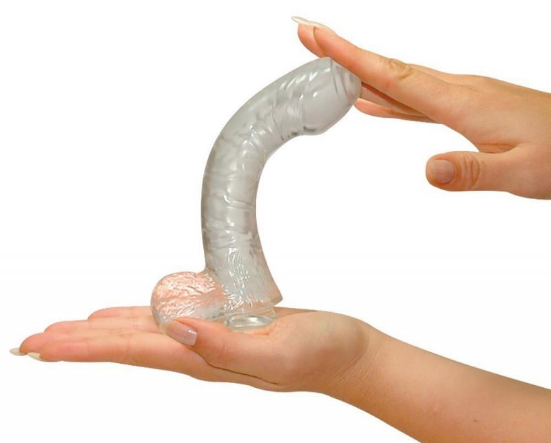 Dildo żelowe na przyssawce przeźroczyste 16,5 cm