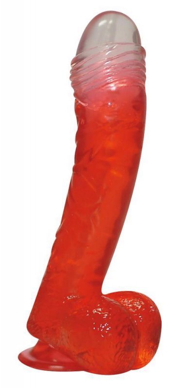 Realistyczne żelowe dildo z jądrami sztuczny penis 16,5 cm