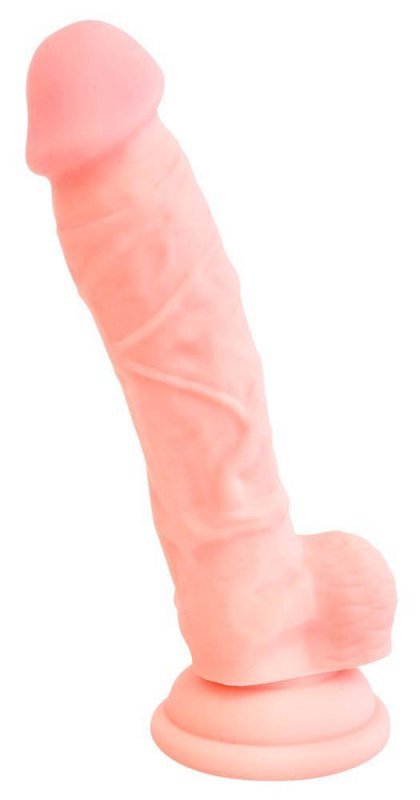 Realistyczne żylaste dildo z jądrami penis na przyssawce 18 cm
