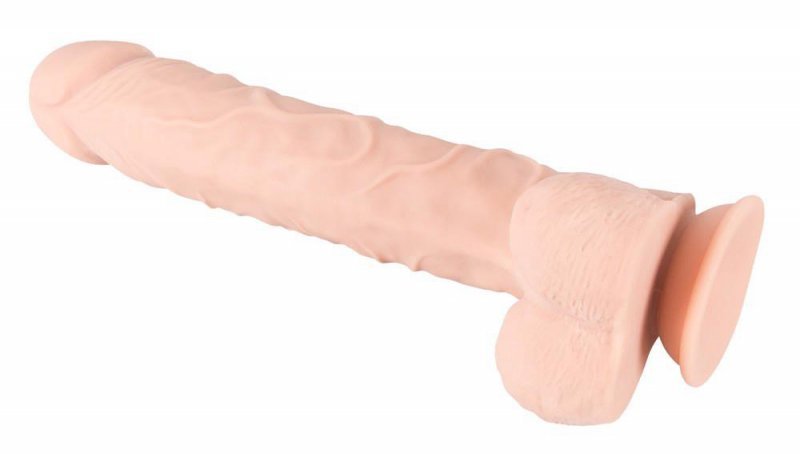 Duże realistyczne dildo penis z jądrami przyssawka 28.5 cm