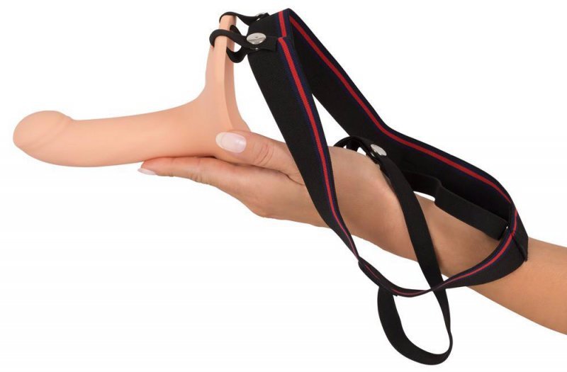 Nakładka na penisa strap on dildo sztuczny długi penis + 5 cm