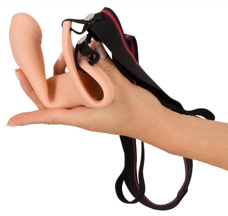Nakładka na penisa strap on dildo sztuczny długi penis + 5 cm