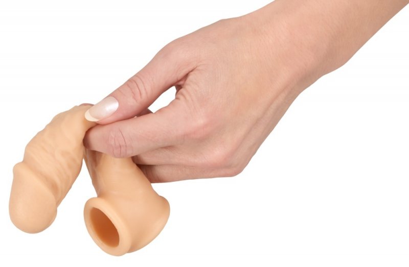 Realistyczna nakładka na penisa przedłużka + 5 cm