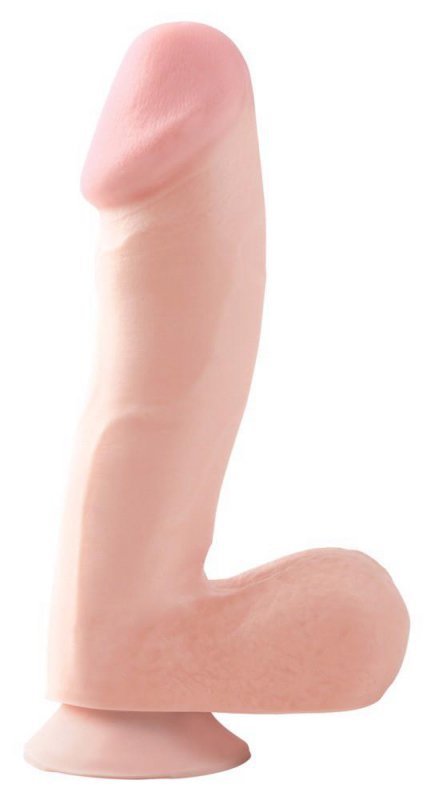 Realistyczne dildo na przyssawce z jądrami  19 cm