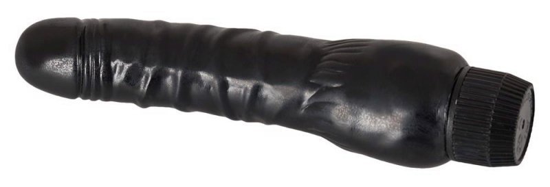 Wibrujące zakrzywione dildo czarne 22 cm