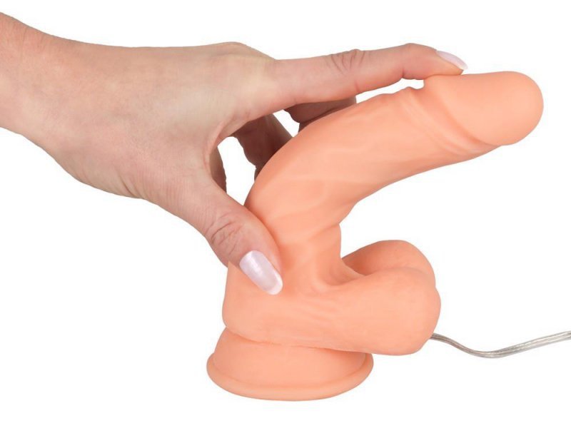 Naturalne dildo z wibracją na przyssawce 17,5 cm