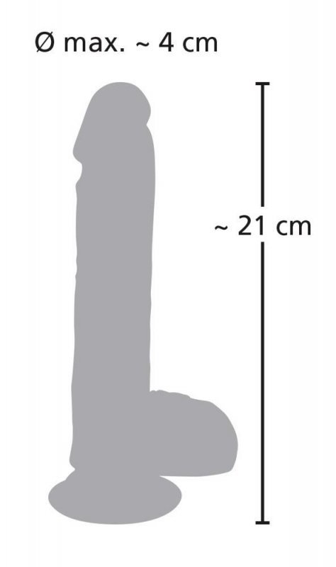 Naturalny wibrator posuwisty na przyssawce 21 cm