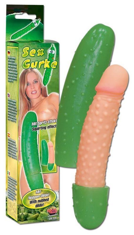 Dildo z wypustkami w kształcie ogórka sztuczny penis 25 cm