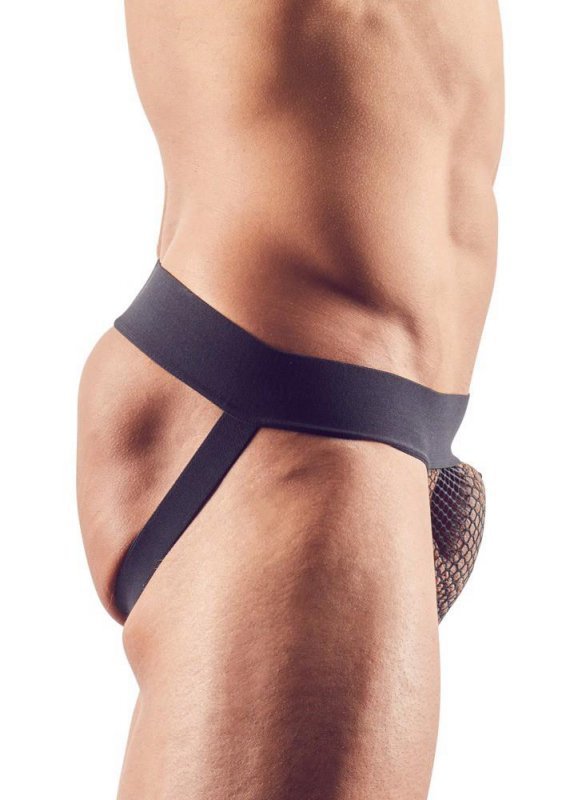 Jockstrapy męskie z siateczki prześwitujące czarne Men´s Jock L