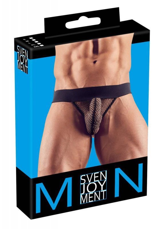 Jockstrapy męskie z siateczki prześwitujące czarne Men´s Jock 2XL