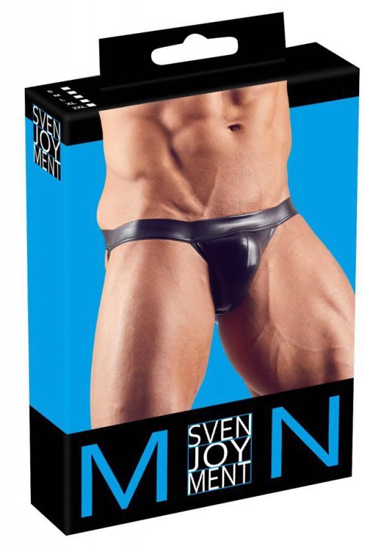 Błyszczące seksowne jockstrapy męskie wetlook czarne Men´s Jock M