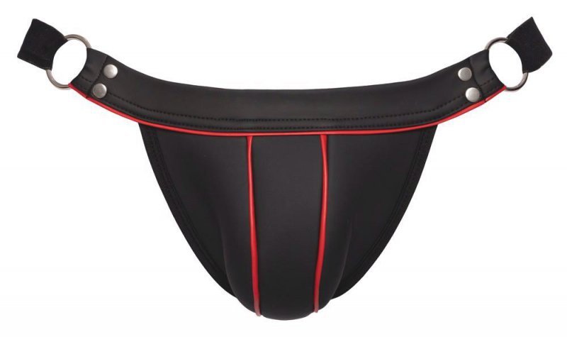Męskie majtki jockstrapy odkryte pośladki Men's Jock string czarne L/XL