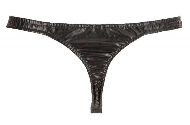Męskie stringi z otworem na penisa Im. Leather Men´s String  XL