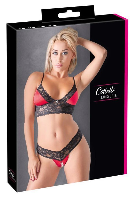 Czarno - czerwona bielizna erotyczna Cottelli M