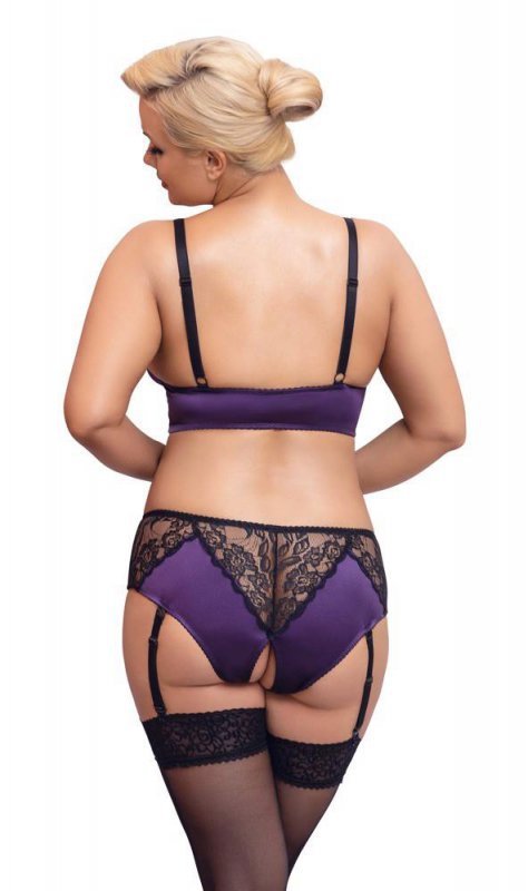 Fioletowy komplet sexy bielizny Cottelli 3XL