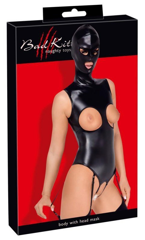 Zestaw otwarte body i maska bdsm Bad Kitty Body &amp; Mask M