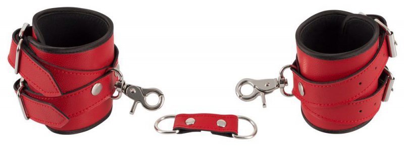 Harness + kajdanki + knebel Bad Kitty Harness Set czerwony