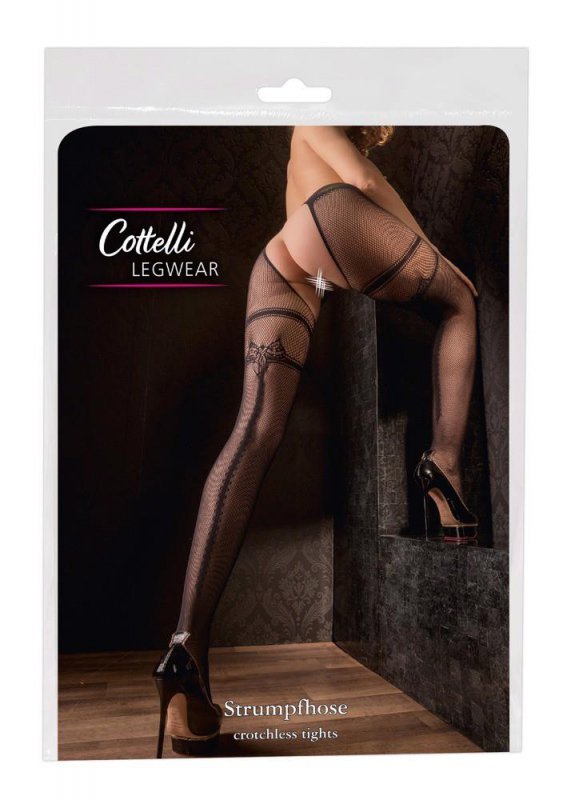 Sex rajstopy z dziurką odkryte Cottelli S/M