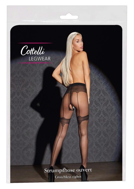 Sex rajstopy z dziurką odkryte Cottelli 3