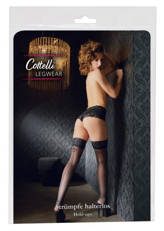 Sex pończochy samonośne Cottelli z szwem 4