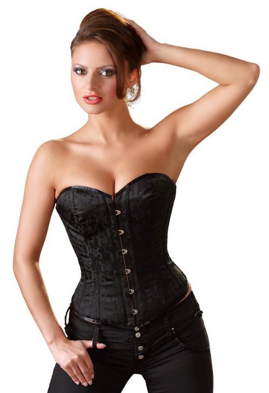 Sexy czarny gorset erotyczny Cottelli XXL