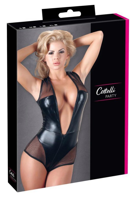 Błyszczące seksowne body dekolt Cottelli M