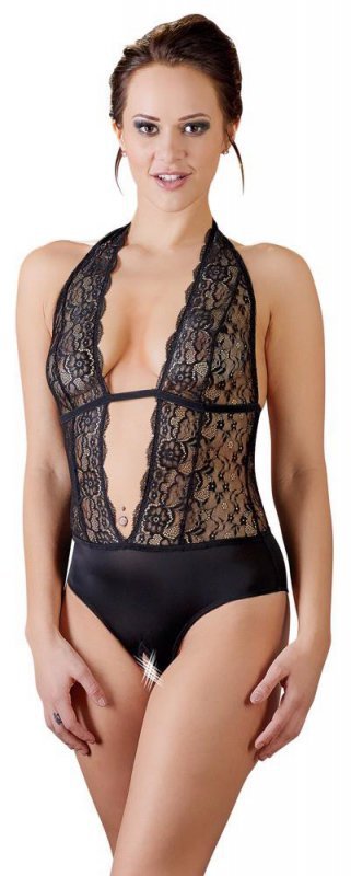 Czarne sex body erotyczne z dziurką Cottelli L