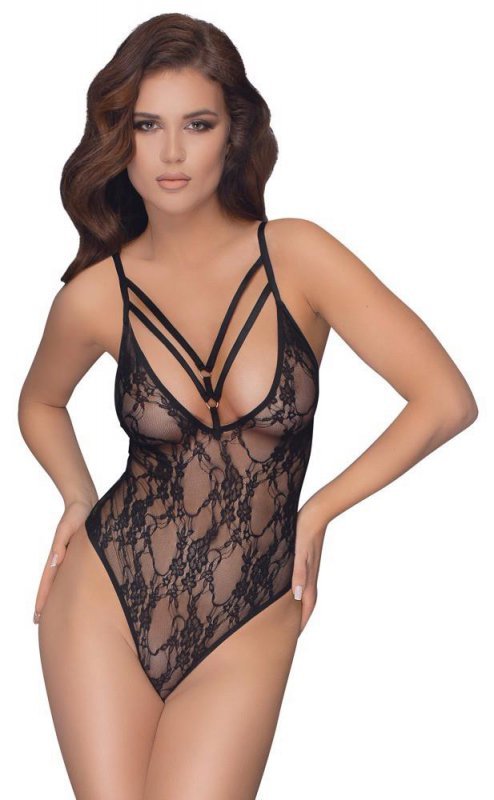 Piękna bielizna erotyczna body paski Cottelli XL