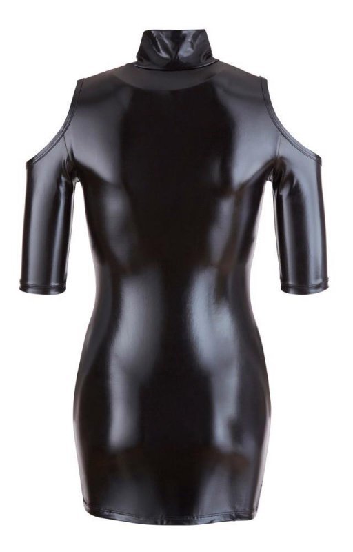 Obcisła sex sukienka mini czarna połysk Cottelli M