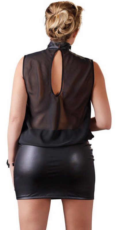 Prześwitująca sex sukienka czarna Cottelli XL