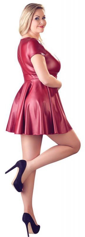 Bordowa rozkloszowana sukienka bdsm Cottelli 2XL