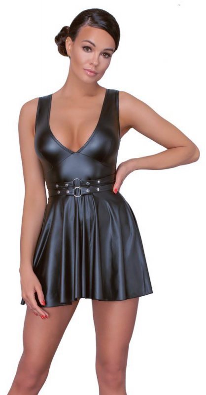 Czarna mini sukienka Flared Dress XL