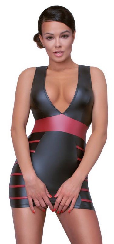 Błyszcząca mini sukienka dopasowana Cottelli XL