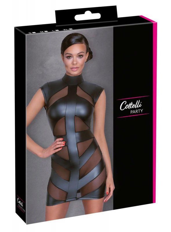 Sukienka mini czarna prześwitująca Cottelli XL