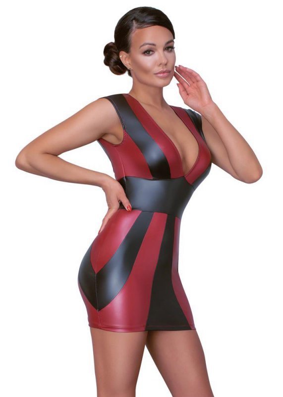 Sukienka mini czarno czerwona Cottelli S