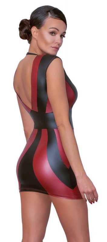 Sukienka mini czarno czerwona Cottelli S