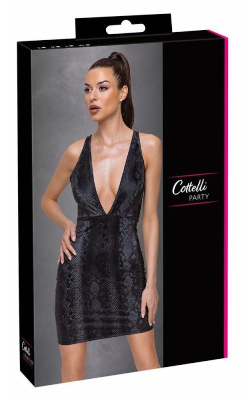 Sex sukienka wężowa czarna Cottelli M
