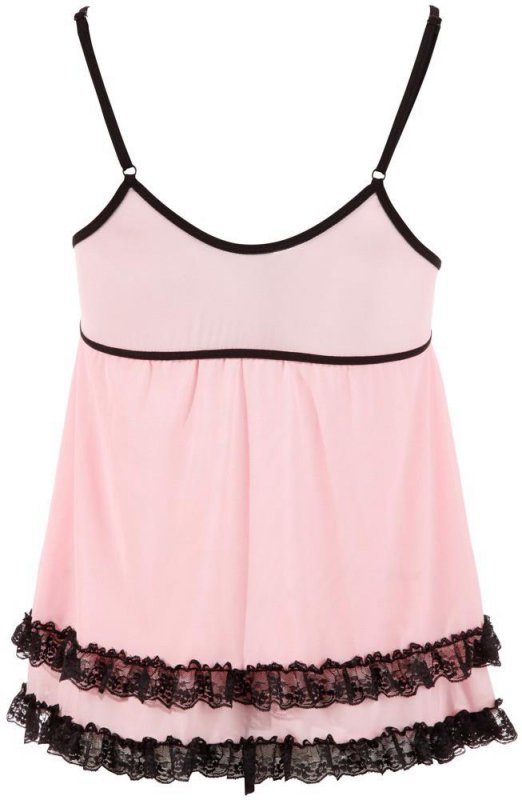 Różowa seksowna koszulka babydoll Cottelli L
