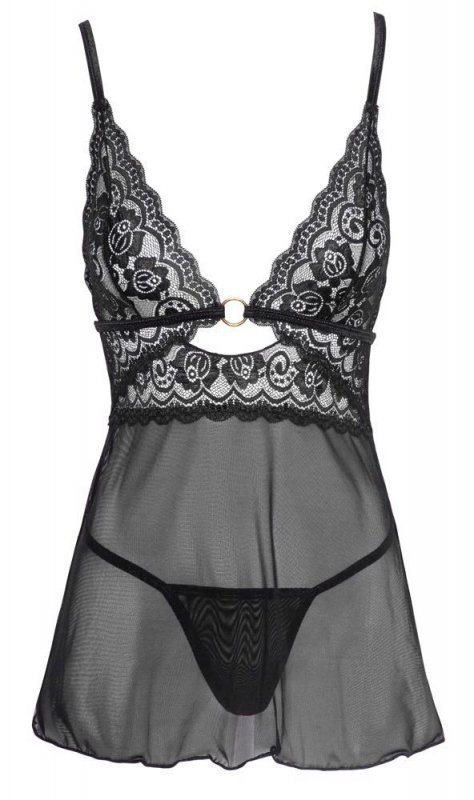 Koronkowa erotyczna koszulka babydoll Cottelli XL