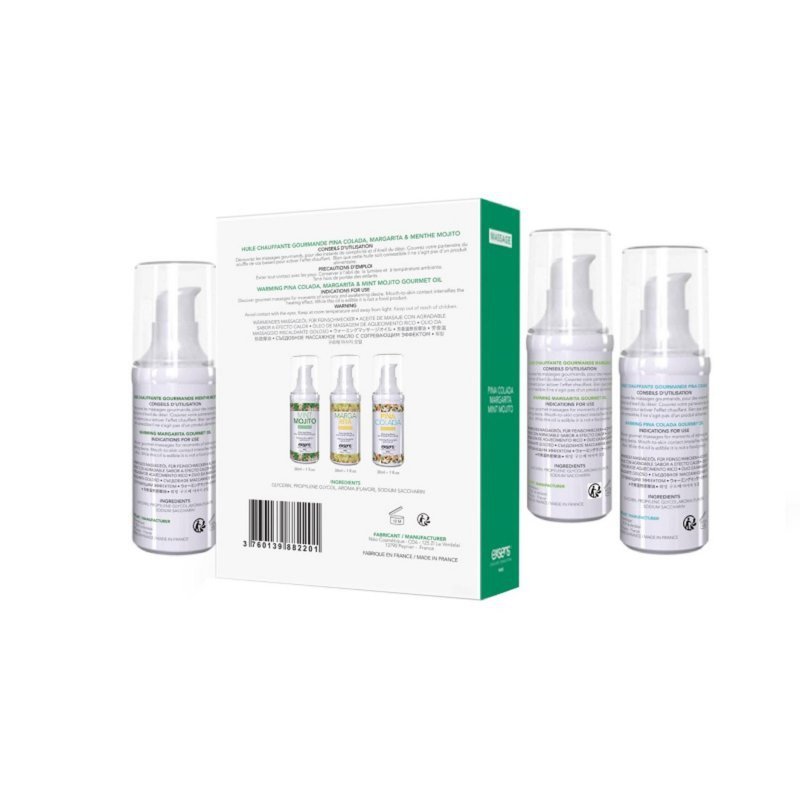 Rozgrzewający olejek do masażu erotycznego Let's Celebrate! 3 x 30ml