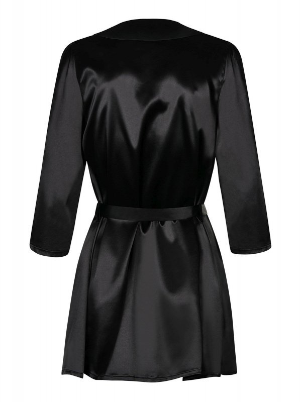 Obsessive Satinia szlafrok czarny L/XL