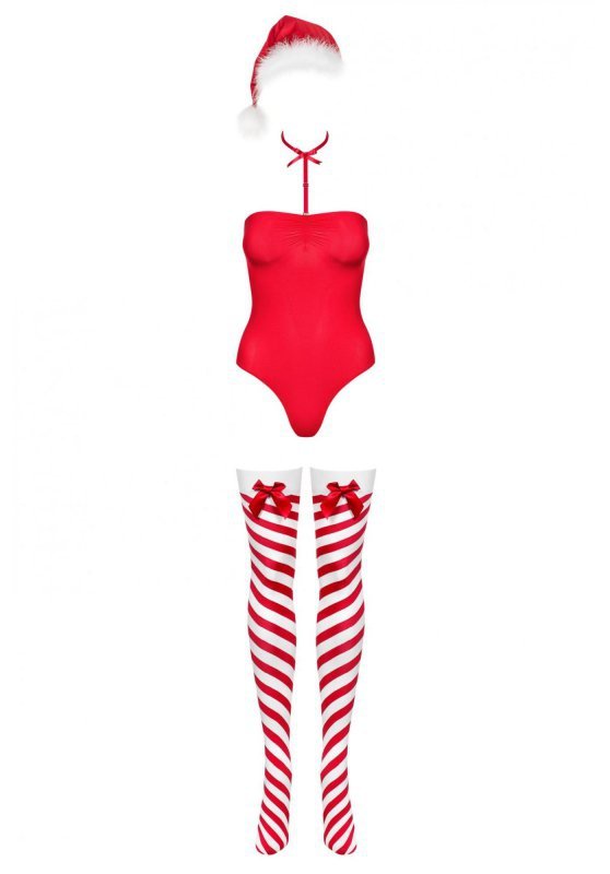 Obsessive strój mikołajki Kissmas body czerwone  XS/S