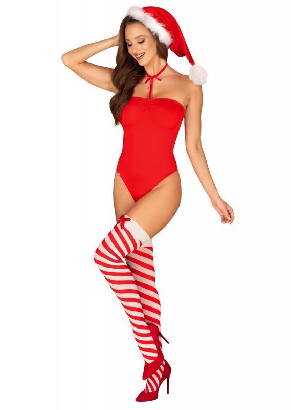 Obsessive strój mikołajki Kissmas body czerwone  M/L