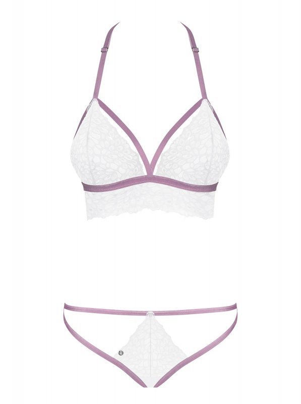 Obsessive Lilyanne komplet 2-częściowy biały  S/M