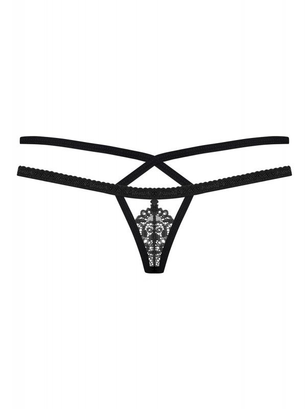 Obsessive 838-THO-1 stringi czarne  S/M