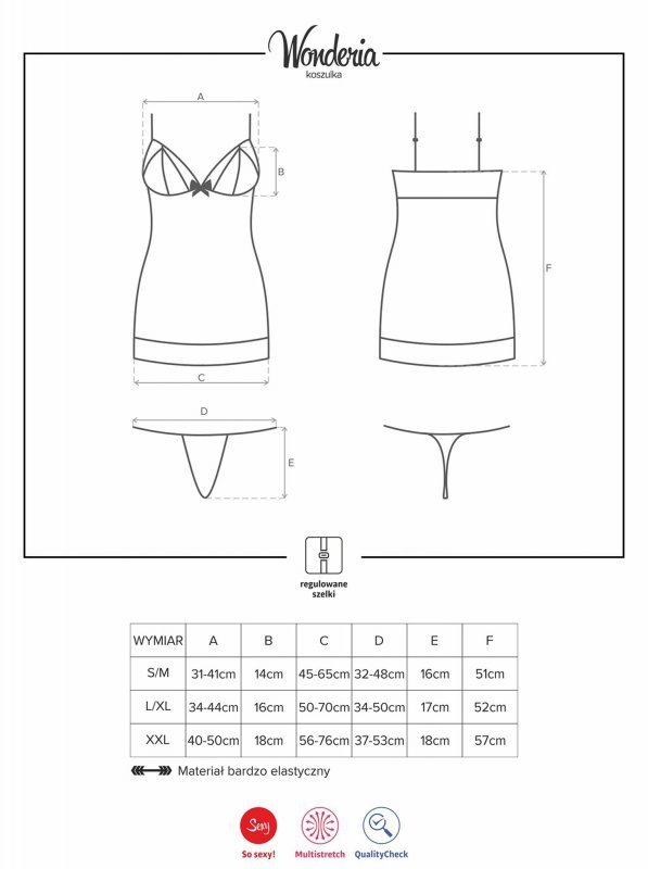 Obsessive Wonderia koszulka i stringi  S/M