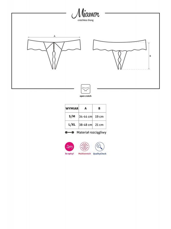Obsessive Miamor stringi otwarte czarne XXL