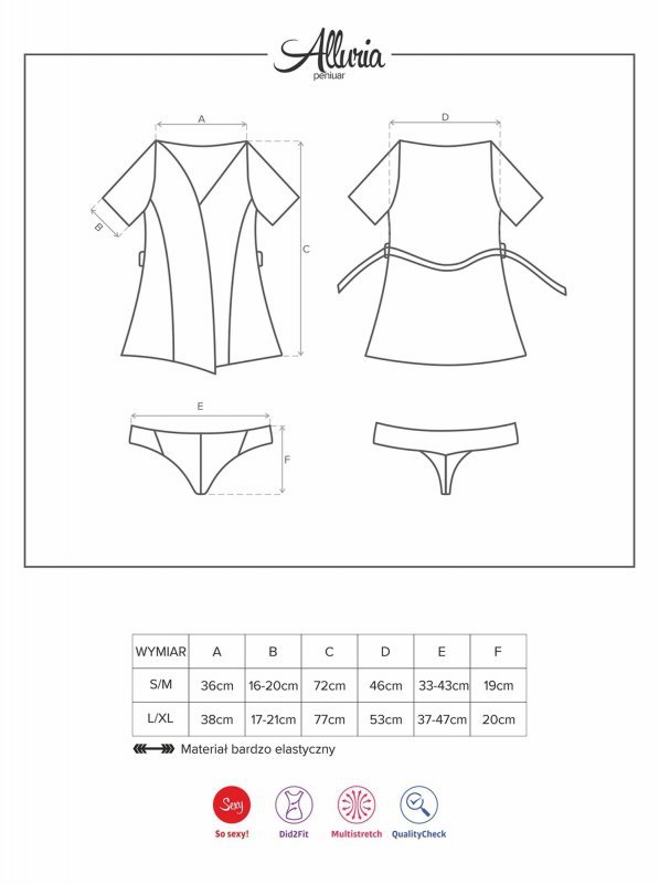 Obsessive Alluria peniuar i stringi L/XL